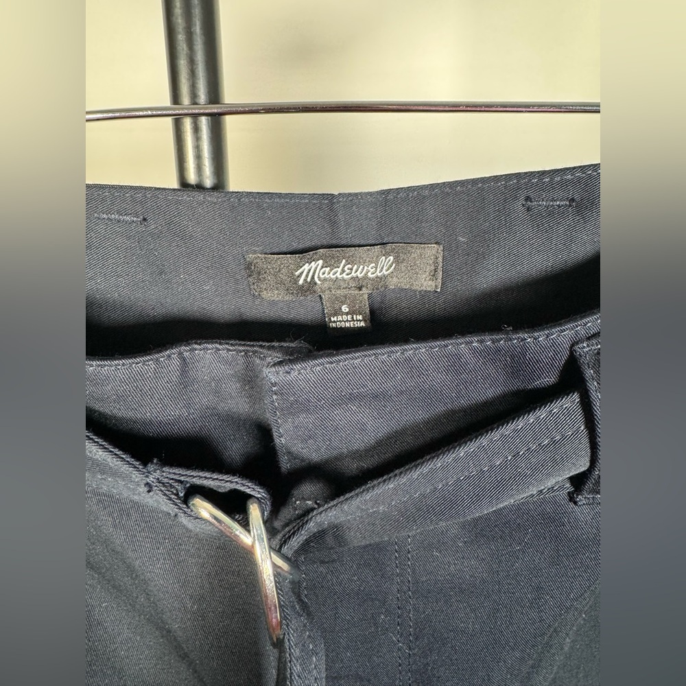 NWOT Madewell Belted Utility Long Pants Akin Cotton Twill - Picture 3 of 5